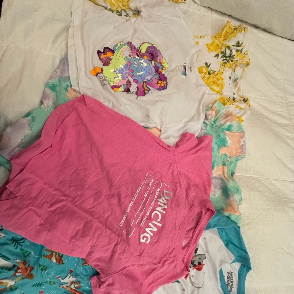 Lot of Girls Clothes Pajama Set Short Sleeves Bundle Kid Size 10 Large - Picture 4 of 10